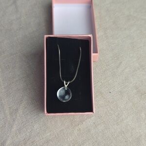 Clear Quartz Orb Necklace 925 Italy Sterling Silver Snake Chain Minimalist